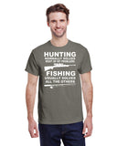 HUNTING AND FISHING SOLVES PROBLEMS TEE