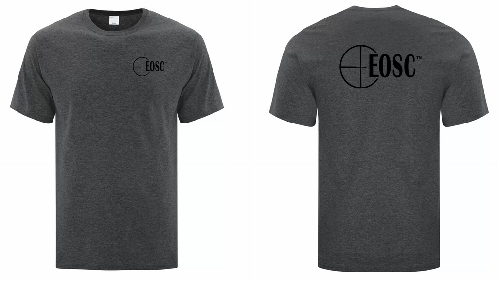 EOSC Dark Heather Gray T-Shirt   ,   Left Chest, Full Back Black Logo