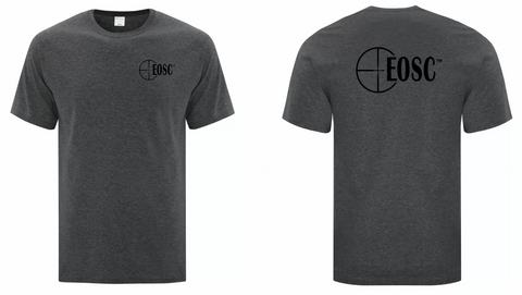 EOSC Dark Heather Gray T-Shirt   ,   Left Chest, Full Back Black Logo