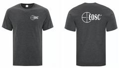 EOSC Dark Heather Gray T-Shirt   ,   Left Chest, Full Back White Logo
