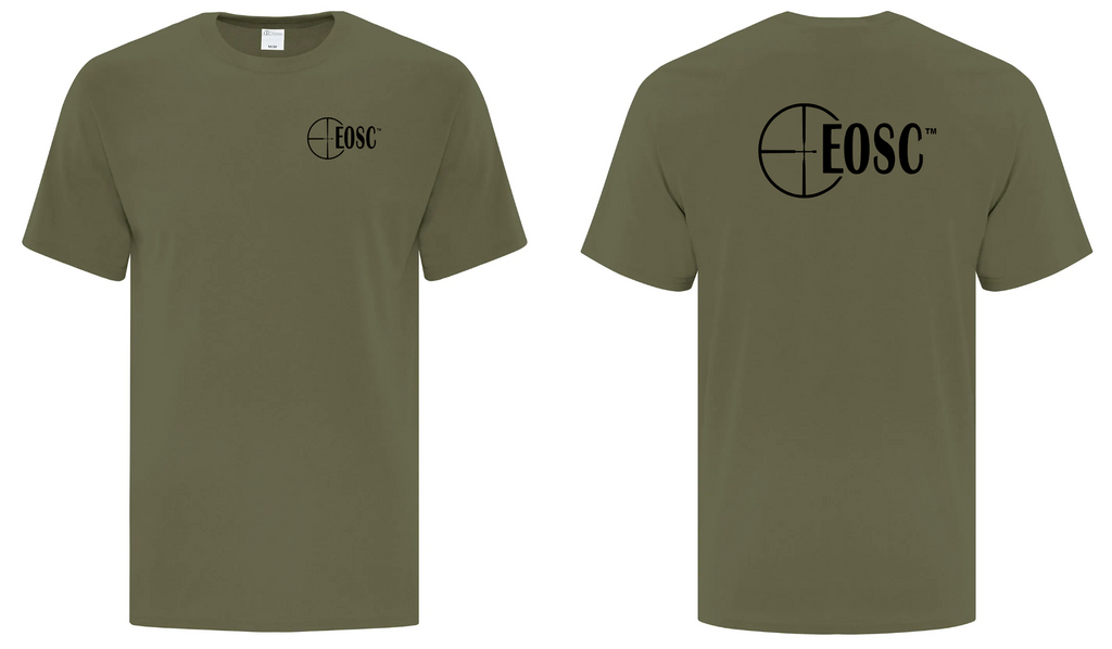 EOSC Military Green T-Shirt   ,   Left Chest, Full Back Black Logo