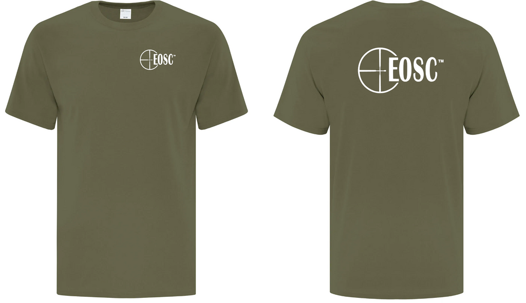 EOSC Military Green T-Shirt   ,   Left Chest, Full Back White Logo