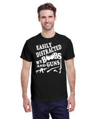 EASILY DISTRACTED BY BOBS AND GUNS TEE
